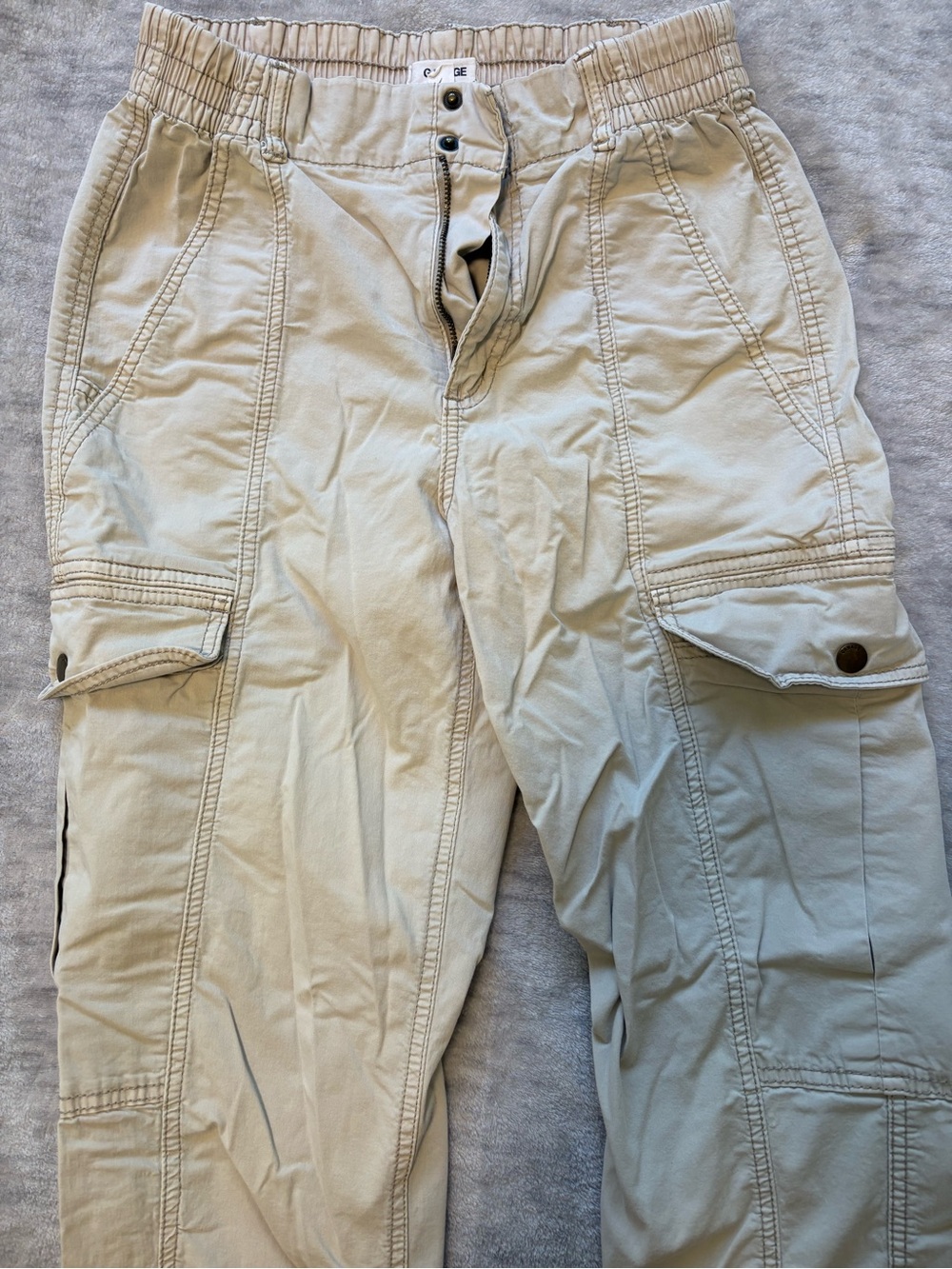 Garage Women’s  Tan Cargo Pants with Elastic Waist